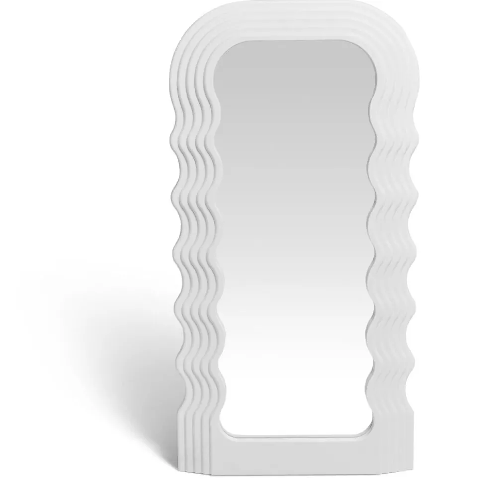 Grand miroir Wavy 110x46cm blanc