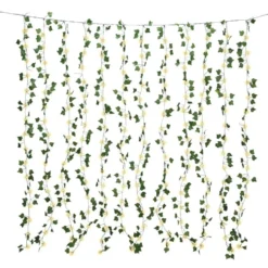 Guirlande extérieure solaire rideau feuillage lière 192LED 150x150cm