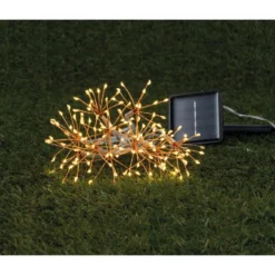 Guirlande extérieure solaire 144 microLED forme feu d'artifice 4,20m