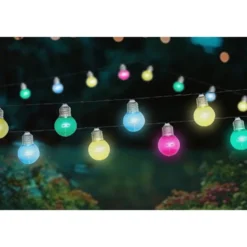 Guirlande guinguette solaire 135cm ampoules multicolores