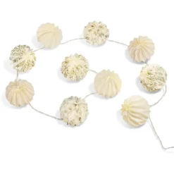 Guirlande 10 LED papier origami blanc motif nature