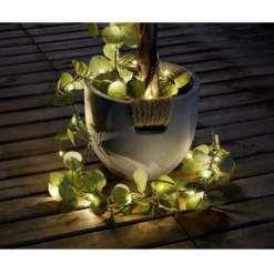 Guirlande lumineuse eucalyptus artificiel 30 microLED blanc chaud 2,9 m