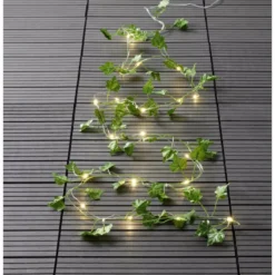 Guirlande lumineuse lierre artificiel vert 20 microled blanc chaud 2,9m
