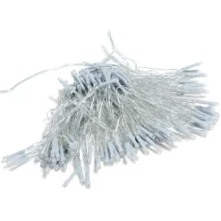 Guirlande rideau solaire 192 LED blanc chaud