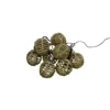 Guirlande solaire boules imitation rotin naturel 10 led L 2,7 m