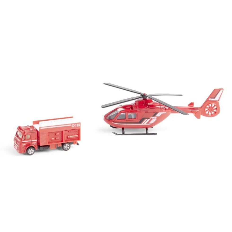 Hélicoptère avec véhicule assorti - 4 modèles