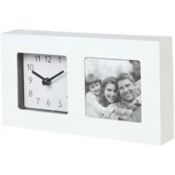 Horloge avec cadre photo à poser 10.5x19.5cm (2 modèles)