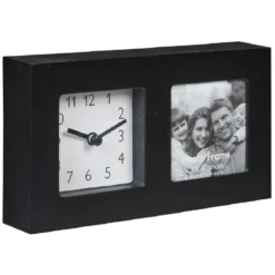 Horloge avec cadre photo à poser 10.5x19.5cm (2 modèles)