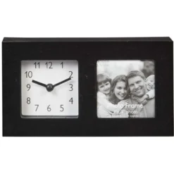 Horloge avec cadre photo à poser 10.5x19.5cm (2 modèles)