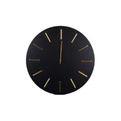 Horloge murale ronde barre en métal et plastique noir Ø50cm