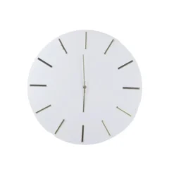 Horloge ronde barres en métal et plastique blanc Ø50cm