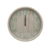 Horloge ronde bois chiffres vert