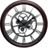 Horloge ronde design engrenage noir Ø50 cm