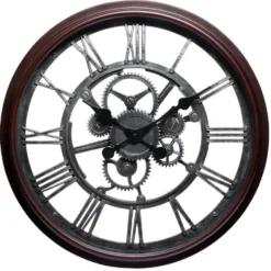 Horloge ronde design engrenage noir Ø50 cm