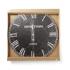 Horloge ronde en bois noir effet marbre Ø60cm