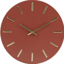 Horloge ronde en métal terracotta Ø30cm