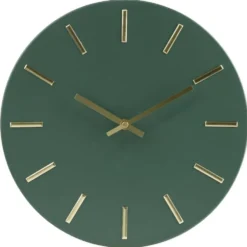 Horloge ronde en métal vert céladon Ø30cm