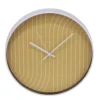 Horloge ronde fond rayure orange et blanche - Ø30x4cm