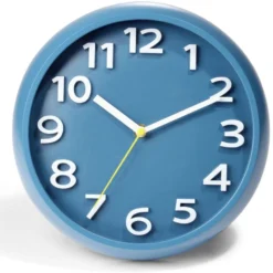 Horloge ronde plastique bleu Ø25cm
