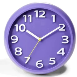 Horloge ronde plastique violet Ø25cm