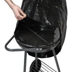 Housse de protection noire pour barbecue rond