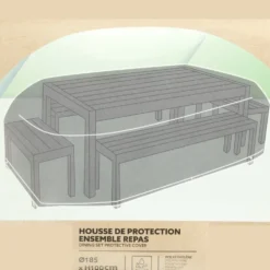 Housse de protection salon de jardin noir Ø185xH100cm