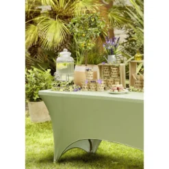 Housse de table Fiesta extensible tissu vert 180x74xH76cm
