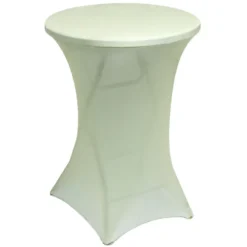 Housse de table haute Fiesta tissu extensible vert Ø80xH110cm