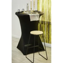Housse de table haute ronde Fiesta Ø80xH110cm noir