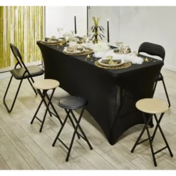 Housse de table rectangulaire Fiesta 180x74xH76cm noir