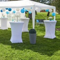 Housse pour table haute Fiesta blanc Ø80xH110cm