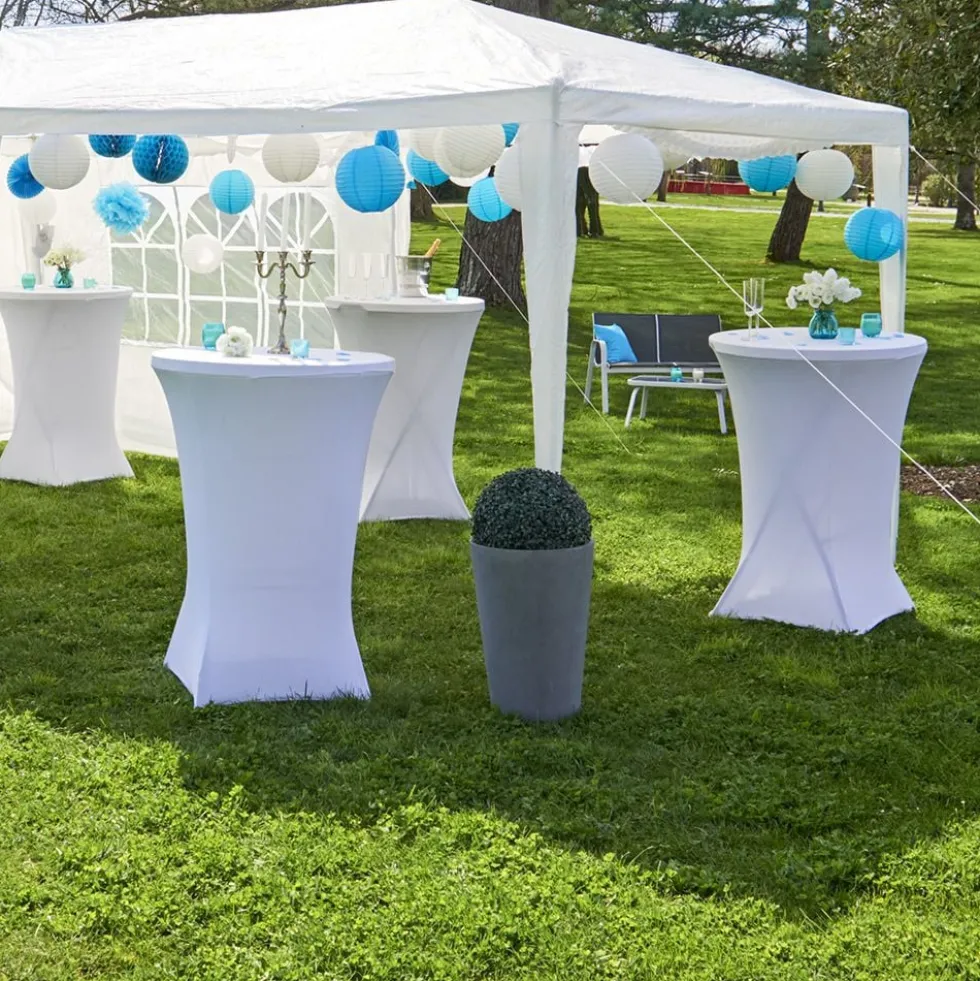 Housse pour table haute Fiesta blanc Ø80xH110cm