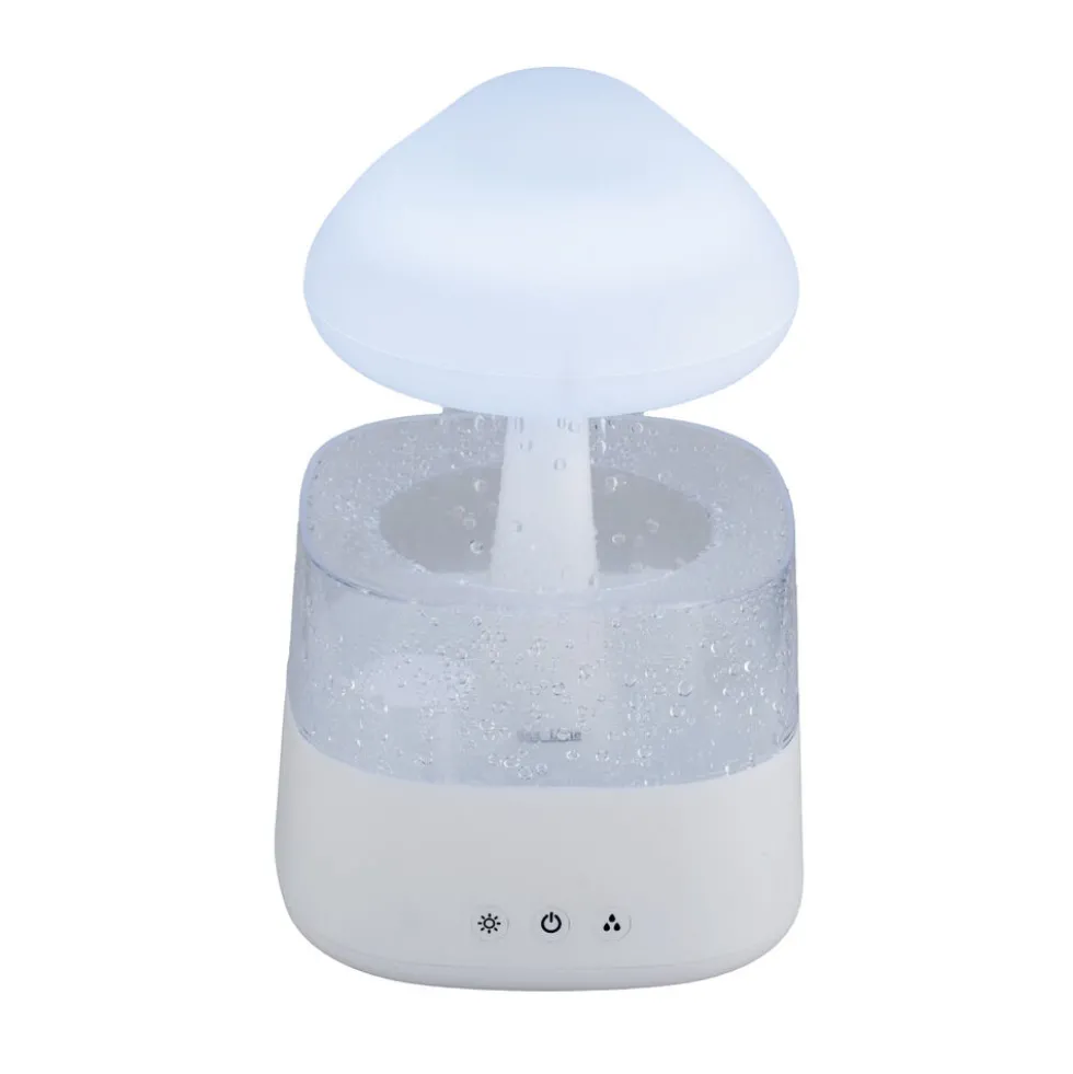 Humidificateur arbre à nuage lumineux 7 couleurs brume et pluie Ø17xH26,5cm