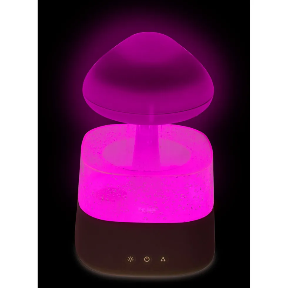 Humidificateur arbre à nuage lumineux 7 couleurs brume et pluie Ø17xH26,5cm
