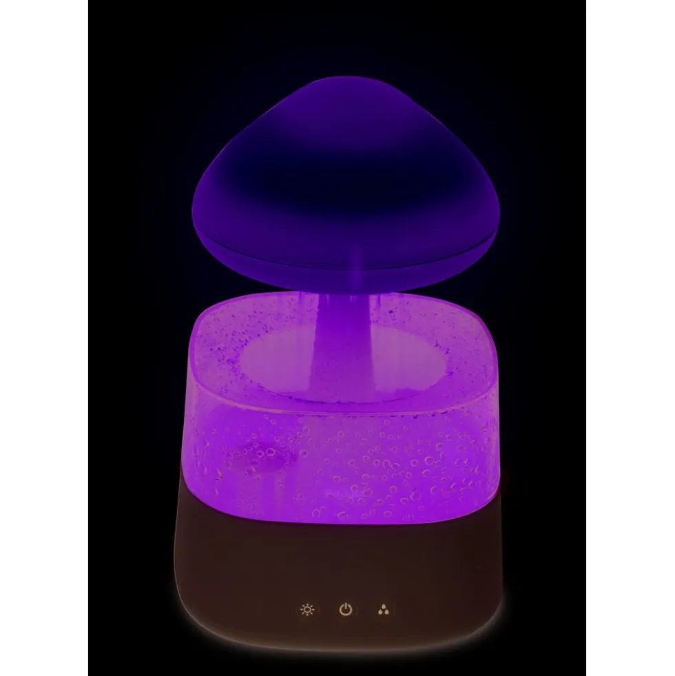Humidificateur arbre à nuage lumineux 7 couleurs brume et pluie Ø17xH26,5cm
