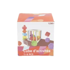 Jeu de motricité fine cube et formes 6 pièces 11x11x11cm