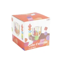 Jeu de motricité fine cube et formes 6 pièces 11x11x11cm