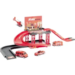Jeu de parking pompier à construire avec 4 véhicules 19 pièces