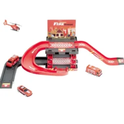 Jeu de parking pompier à construire avec 4 véhicules 19 pièces