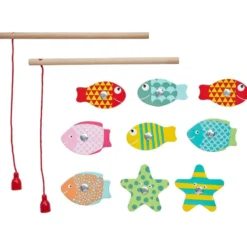 Jeu de pêche magnétique en bois