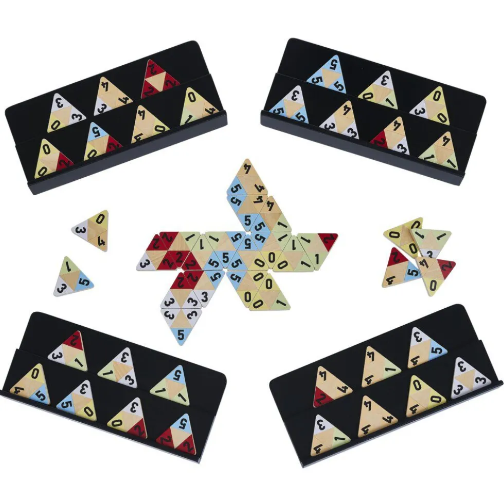 Jeu de société domino triangulaire en bois