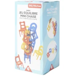 Jeu équilibre des mini chaises en plastique à empiler