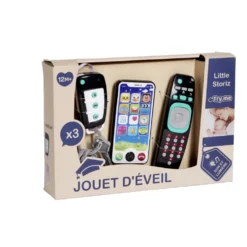 Jouet d'éveil électronique 3 pièces téléphone/télécommande/clé de voiture