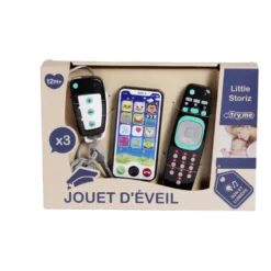Jouet d'éveil électronique 3 pièces téléphone/télécommande/clé de voiture