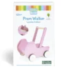 Jouet poussette enfant en bois rose
