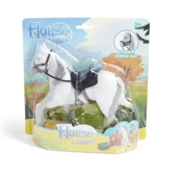 Kit de jeu écurie et cheval blanc ou marron