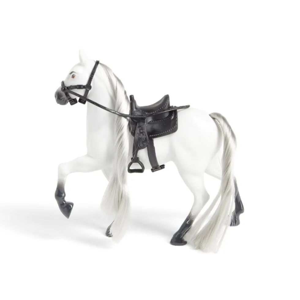 Kit de jeu écurie et cheval blanc ou marron