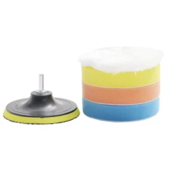 Kit éponge et disque de polissage x5 adaptable visseuse Ø12,5cm