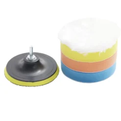 Kit éponge et disque de polissage x5 adaptable visseuse Ø12,5cm