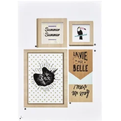 Kit 17 stickers déco effet cadre imitation bois